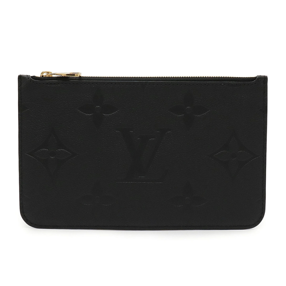 LOUIS VUITTON Monogram Empreinte Neverfull Pouch Clutch Noir Black strap